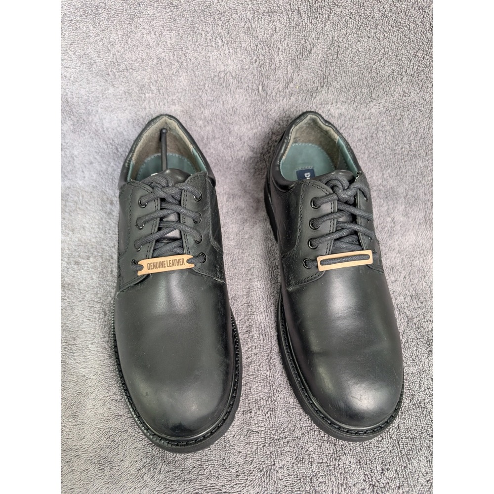 Dockers Mens 90-3904 Black Leather Oxford Shoes 10W Wide Oil Resistant Lug Sole